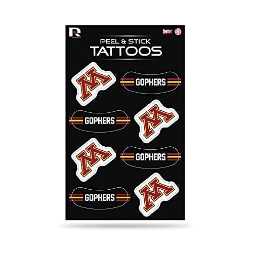 Rico Industries NCAA Minnesota Golden Gophers Peel & Stick Temporary Tattoos - Eye Black - Game Day Approved!