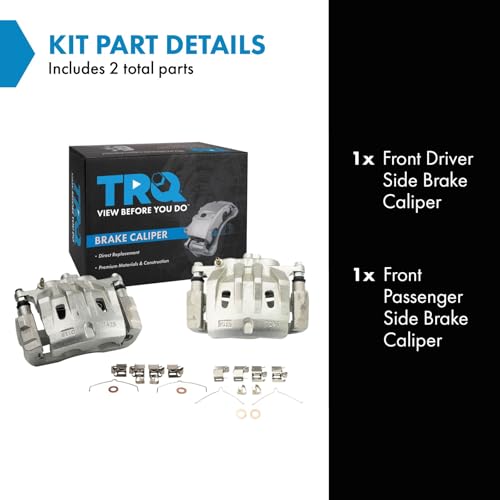 Image of TRQ Front Brake Caliper Set Brackets Hardware Zinc Coated Compatible with 2015-2017 Lexus NX200t 2018-2021 NX300 2015-2021 NX300h 2010-2015 RX350 RX450h 2008-2013 Toyota Highlander