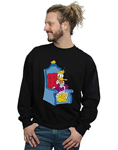 Disney Men's Donald Duck King Donald Sweatshirt Black X-Large