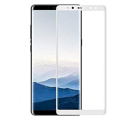 Image of Screen Protector for Samsung Galaxy A8 Plus (White) Tempered Glass Edge-to-Edge 6D Screen Guard With Installation Kit
