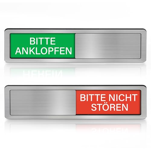 Büro Türschild-Bitte Nicht Stören Klopfen Schild Magnetisch & Selbstklebend Schiebeschild für Büro Home Office & Konferenzraum Magnetisches & Selbstklebendes