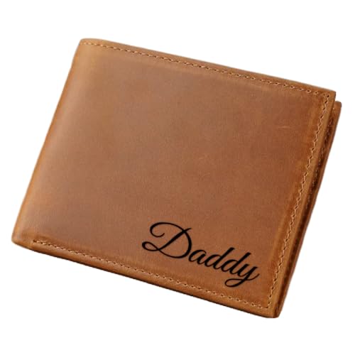 Custom Text Engraved Man Wallet For Fathers Day Anniversary Birthday, Personalized RFID Blocking Wallet Gift For Dad Grandpa Man, Show Your Love Respect With Your Text Engraved Wallet