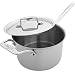All-Clad BD55204 D5 Brushed 18/10 Stainless Steel 5-Ply Bonded Dishwasher Safe Sauce Pan with Lid Cookware, 4-Quart, Silver