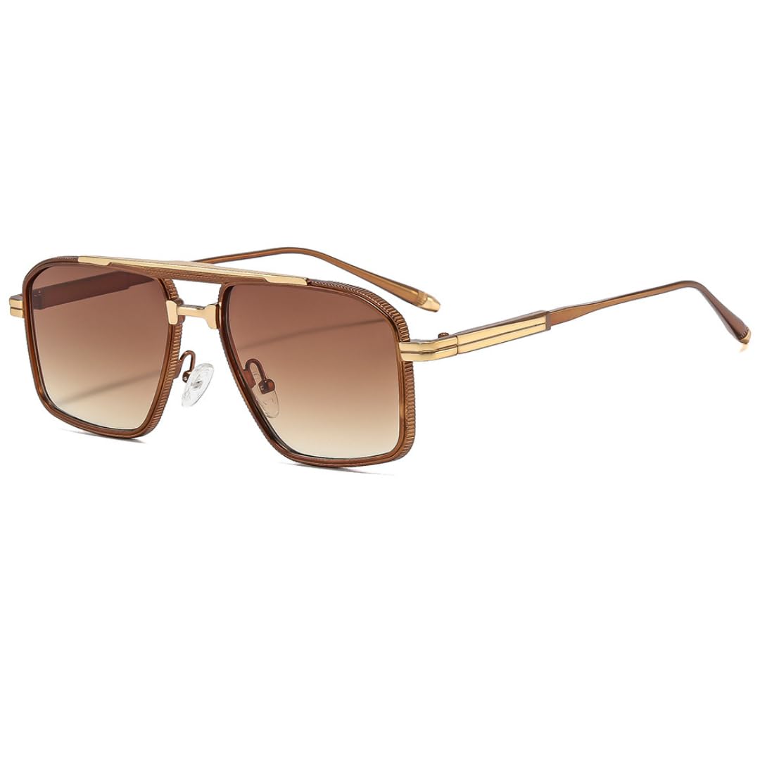 Bequeme Sonnenbrille mit Doppelsteg übergroßem Rahmen modischem Retro-Design und UV400-Schutz