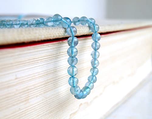 Apatite beads strand blue round smooth 13 inch pour fabrication bijoux artisanaux