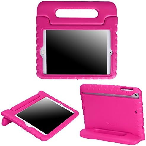 HDE Kids Case for iPad Mini 2 3 -Shock Proof Rugged Heavy Duty Impact Resistant Protective Cover Handle Stand for Apple iPad Mini 1 2 3 Retina (Hot Pink)