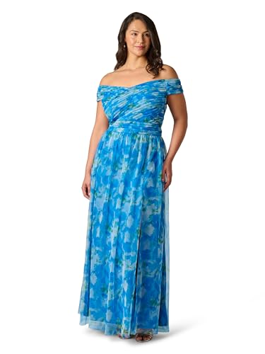 Image of Adrianna Papell Sweetpea Print Tulle Gown
