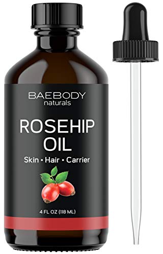 Baebody Natural Rosehip Oil for Face, Skin, Hair & Nails, 4 Ounces