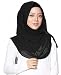 ❤️ SAFIYA - Hijab for muslim women I Long headscarf islamic scarf turban pashmina shawl cap underscarf pins I Chiffon I Black - 75x180cm