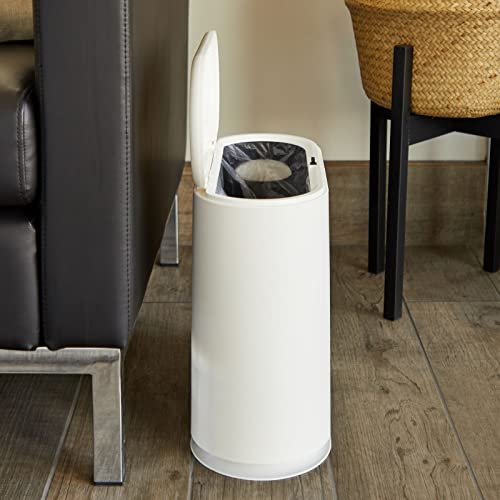 Bote de Basura para Baño Juvale 12L Blanco con Tapa miniatura 4