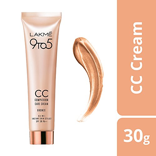 Image of LAKME 50 Spf Sun Expert Tinted Sunscreen Cream (50 G) For All Skin type & 9 To 5 Cc Cream, 03 - Bronze, Spf 30 - Tinted Moisturizer To Brighten Skin, Conceal Dark Spots, 30 G