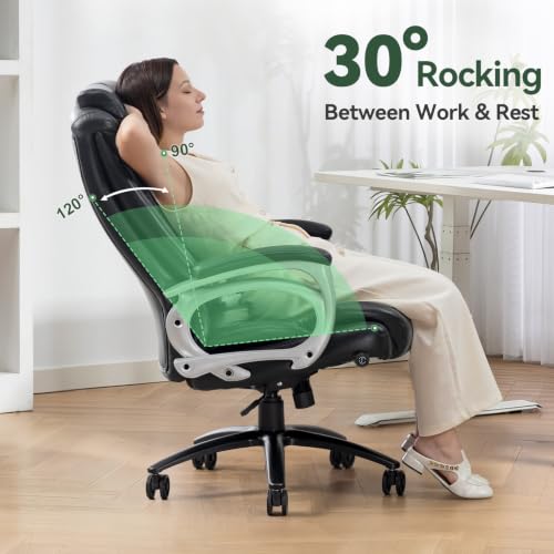 Image of Vogue Big and Tall Office Chair 500lbs Ergonomic PU Leather Lumbar Support