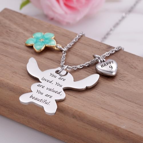 Image of Ukodnus 6-10 Year Old Birthday Necklace Gifts, You are Loved Valued Beautiful Gift, Birthday Jewelry Gift for Daughter Granddaughter Niece