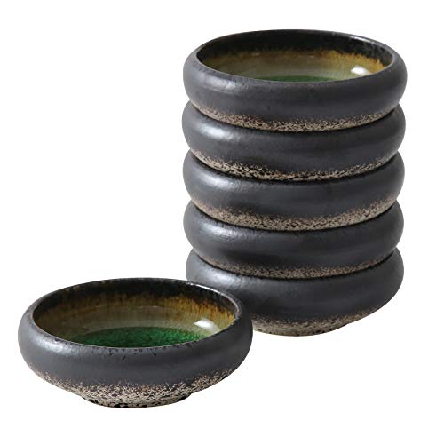 terrace&dragon Set di 6 ciotole per salse giapponesi per dolci, snack, salsa di soia, insalata, piatti da portata tondi profondi