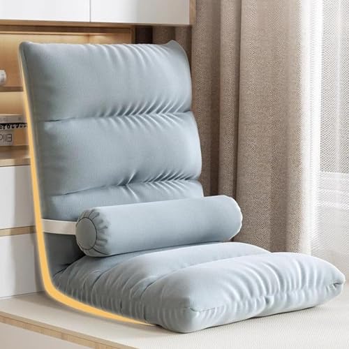 Fauteuil de sol avec dossier inclinable réglable gris Gralara - 3