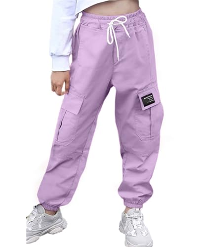 Image of AOWKULAE Girls & Women's Casual Cargo Jogger Pants, 6 Years - Women 3XL