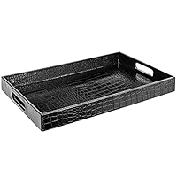 neighborhood LEATHER TRAY ブラック Amazon.com: Black Leather Serving Tray with Handles, Glossy