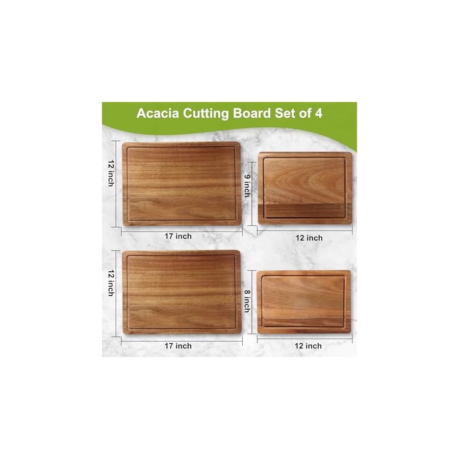 Wood-Cutting-Boards-for-Kitchen-Large-Cutting-Board-Set-of-4-Wooden-Cutting-Boards-with-Juice-Grooves-Chopping-Board-for-Meat-Veggies-Easy-Grip-Handle-double-17x12-12x9-12x8-inch Wood Cutting Boards for Kitchen, Large Cutting Board Set of 4, Wooden Cutting Boards with Juice Grooves, Chopping Board for Meat, Veggies, Easy Grip Handle (double 17x12, 12x9, 12x8 inch)
