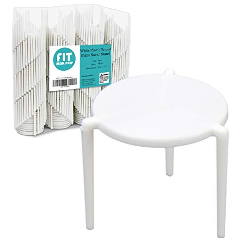 [200 Pack] Pizza Saver Stand White Plastic Tripod Stack for