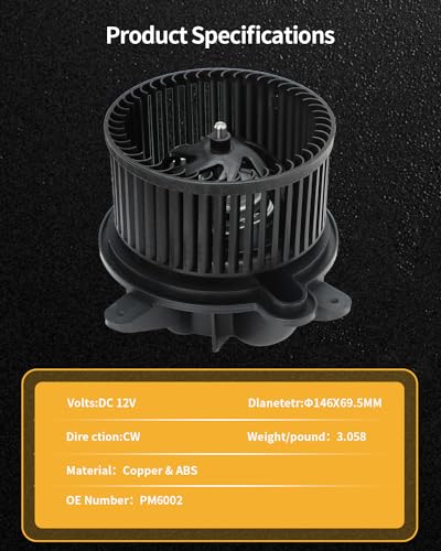 Image of Besuto PM6002 HVAC Heater Blower Motor with Fan Compatible with Jeep Vehicles Cherokee,for Wrangler 60 Aniversario,for Sahara,for SE,for 2-Door 4-Door 2.5L 4.0L,Replaces#700095 4886150AA 3010234