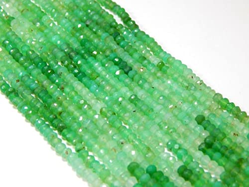 Chrysoprase Faceted Beads rondelle 4.2mm fil 13 pouces pierre naturelle pour bijou
