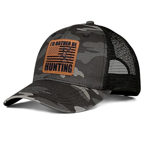 Image of Mens Hat Snapback Trucker Hats Outdoor Gifts for Men Dad Husband Father's Day Leather Pattern Baseball Cap