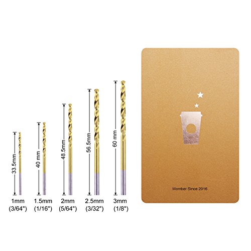 Hss Micro Titanium Coated Twist Drill Bit Set, High Speed Steel Jobber Length Drill, Split Point, 50 Pcs Drill Bits Tools, 1/32" To 7/64"（0.8,1.6,2.0,2.5,3.0) For Wood Plastic And Metal #TOP5