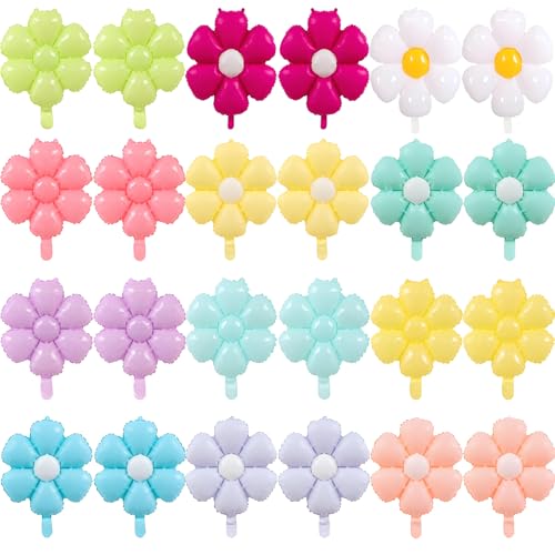Ballon marguerite en aluminium pour anniversaire kit de 24 pièces décoration