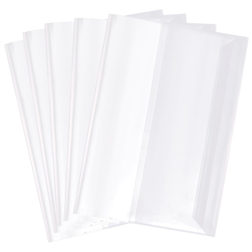 GORGECRAFT 10Pcs Transparent Book Sleeve 26.8 x 19cm Waterproof Plastic Clear Book Cover Page Protector with Self-Adhesive Closure for 16K Textbook Paperbacks Journal Diary School Office