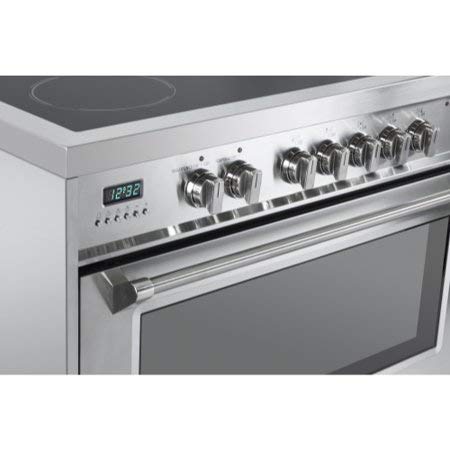 Verona VDFSEE365SS 36 Inch 5.0 Cu Ft Electric Range Oven 5 Burners Dual Center Element Black Ceramic Cooktop Convection Stainless Steel thumb #2