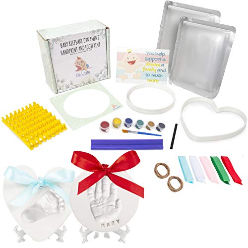 Co Little ORN_001 Baby Ornament Keepsake Kit (Circle & Heart) Clay Handprint And Footprint Casting thumb #2