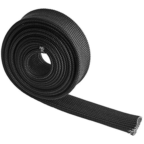 Heat Wrap Shield Sleeve For Wire Hose Auto Fiberglass 5FT-13MM(1/2") Black Exhaust Heat Shield For Car Wire Loom Heat Shield Brake Line Cable Heat Shield