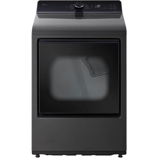 LG DLE8200L 7.3 Cu. Ft. Platinum Black Top Load High Efficiency Electric Smart Dryer