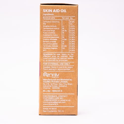 Image of Nivarana Skin Aid Oil | Suitable for Kids & Adults | Minimizes Redness in Sensitive Areas | Manages Odor from Fungal Infections | Ayurvedic Oil for Skin Care | Prevents Diaper Rash | 30ml