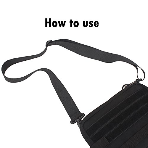 XTACER 1" 1.5" Shoulder Strap Clips Straps Molle Backpack Accessory Strap Luggage Straps Cover Strap Long Lash Strap Sleeping Bag Strap Mattress Strap (Black - 50"x1.5" (2-Pack)) - Thumbnail 4