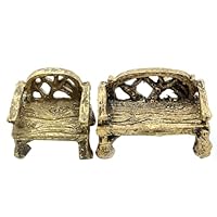 Ieron Rustikale Bank, Zubehör für Feengarten, Mini-Gartendekoration aus Kunstharz zum Selbermachen, kreative Ornamente, Mini-Bank