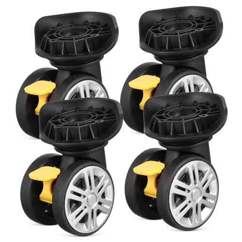MOBUTOFU 4個 スーツケースの車輪 ラゲッジホイール交換キット ユニバーサルラゲッジホイールの交換 スーツケースの交換用車輪 ケースホイール交換 荷物用車輪 素材 Black