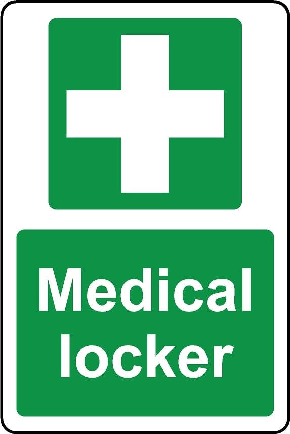 Medical Locker Safety Sign - Self Adhesive Sticker (400mm x 300mm)