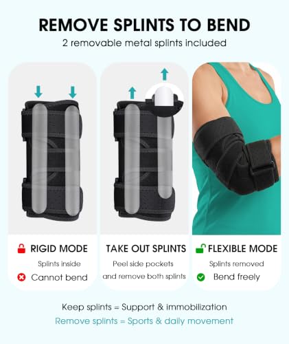 Image of Oyakin Elbow Brace for Cubital Tunnel, Ulnar Nerve Entrapment brace | Adjustable Elbow Splint for Night Sleep, Tendonitis, Tennis Elbow, Comfortable Stabilizer Support for Women and Men Fit Most
