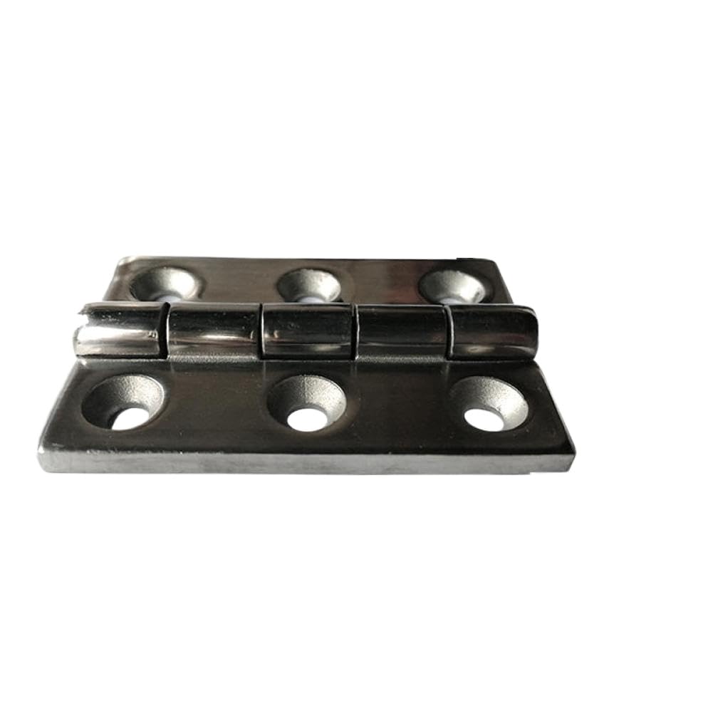 Aqhkgzmbe 304 Stainless Steel Marine Rectangular 75X50x5mm 6-Hole Door Casting Hinge Compatible With Boat Deck Applications 316 (304 Stainless Steel)