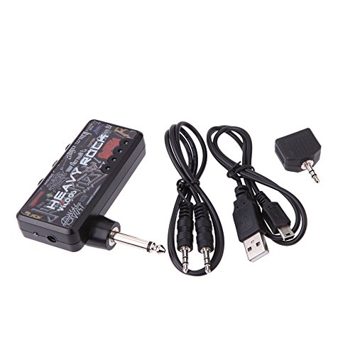 KKmoon Vitoos Plugue De Guitarra Elétrica Mini Amplificador De Auscultadores Amplificador De Rock Pe