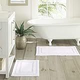 Tommy Bahama - Bathroom Rugs, Cotton Bath Mat, Highly Absorbent, Coastal Inspired Design (Isla White, 2 Piece)