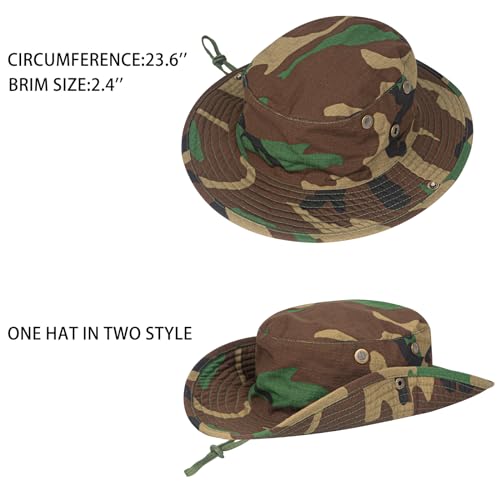 Image of Sun Hats for Men Women Boonie Hat Foldable Fishing Hat UPF 50+ Bucket Hat for Fishing Hiking Garden Safari Beach