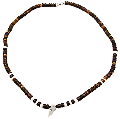 Pendentif Homme Femme Marron Rasta Collier Dauphin Nacre Surf Surfeur Coco