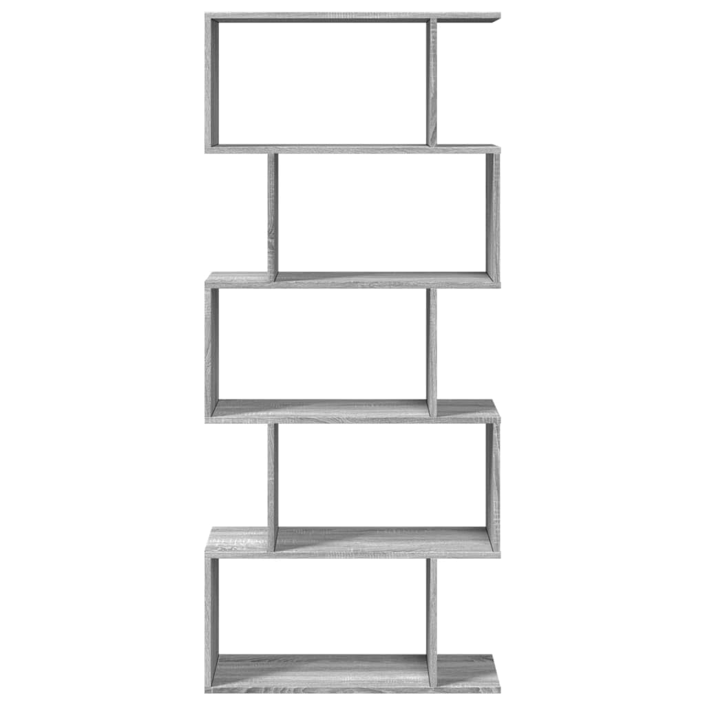 Scaffalatura divisoria a 5 ripiani, grigio Sonoma, 70 x 24 x 161 cm, con molto spazio, flessibile come divisorio, adatta per soggiorno, ufficio, cameretta dei bambini e corridoio, robusto