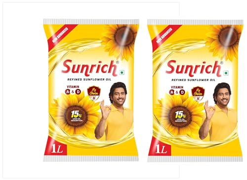 Image of Sunrich Sunflower Oil Pouch, 899g (Pack of 2)