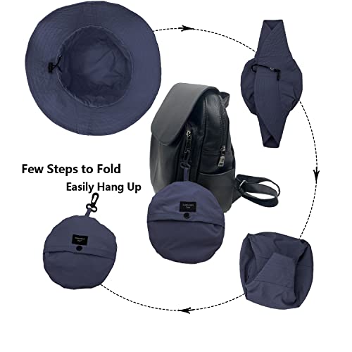 Image of woogwin Waterproof Bucket Rain Hat with Chin Strap Quick Dry Packable Boonie Sun Hat Safari Hat UV Protection