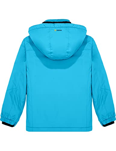 Gemyse Girl's Waterproof Ski Snow Jacket Fleece Windproof Winter Jacket With Hood (Light Blue,14/16) #TOP1