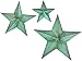 Bellaa 21352 Star Metal Wall Decor Set 3 Green Blue 12/18/24 inch (Greenblue, Large)