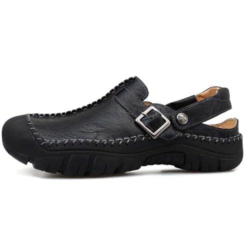 Men's Hollow Sports Sandals Closed-Toe Casual Slip-on Walking Outdoor Comfortable Shoes